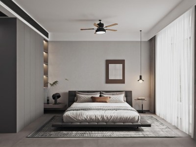 现代家居卧室3D模型下载